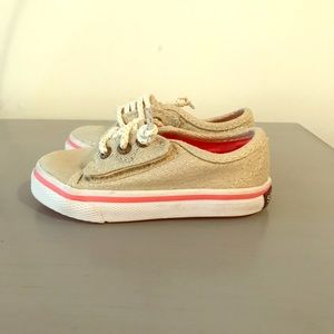 Sperry gold boat shoes for baby/toddler size 5